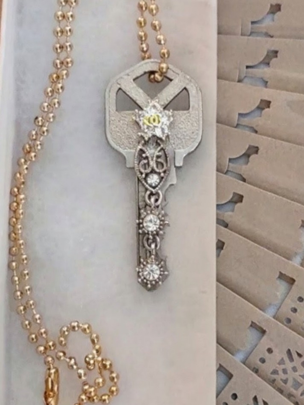 Fancy Jeweled Upcycled Car Key
